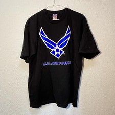 U.S. AIR FORCE T-Shirt Men’s Large Black Made In America USA Short Sleeve Tee