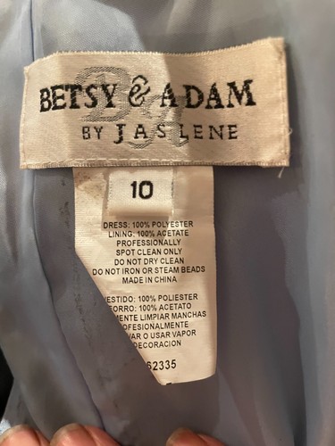 Betsy& Adam By Jas Lene Black/light Blue Beaded Sleeveless Gown sz 10. NEW - Picture 9 of 9