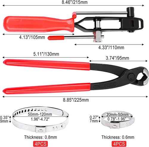 10/25Pcs CV Joint Boot Clamp Pliers with CV Boot Clamps Kit,Car Tool - Picture 3 of 57