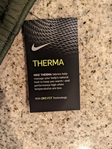 Nike Big Boys Thermal Elite Basketball Pants Cargo Khaki/Volt Large S/O MSRP$55 - Picture 7 of 12