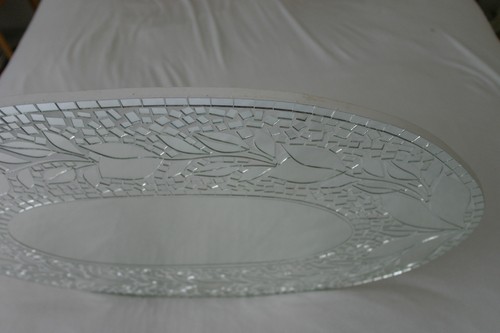 Hand Crafted Mosaic Mirror With Tulips Design 70 x 50 Cm Wide - Picture 5 of 5