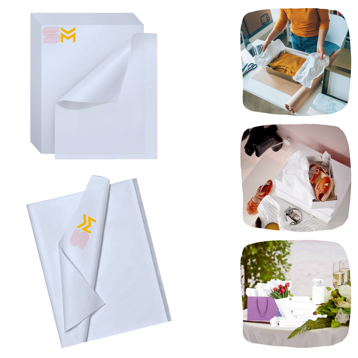 50 Sheets of White Tissue Paper Acid Free Bulk Gift Wrapping Art Craft 50 x 75cm