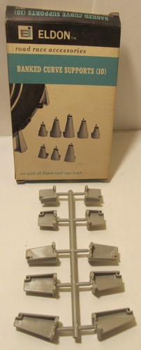 Soportes de curva bancada Eldon 1/32 (10) para ranura de pista de automóvil sin usar en caja #3875 - Imagen 2 de 6