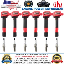 6PCS Ignition Coil & Platinum Spark Plug for Honda Accord Acura TL TSX V6 UF603