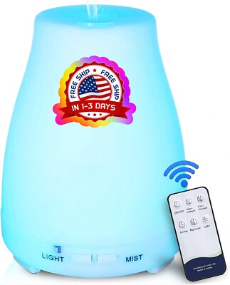 Difusor para esencias de aceite humificador de aroma con control remoto luz LED