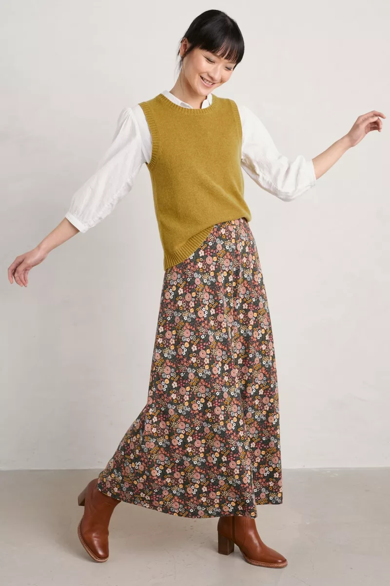 Jersey top drape skirt