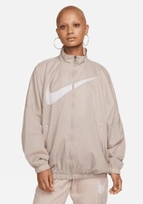 Size M- Nike Sportswear Essential Women's Woven Oversized Fit Jacket, Taupe