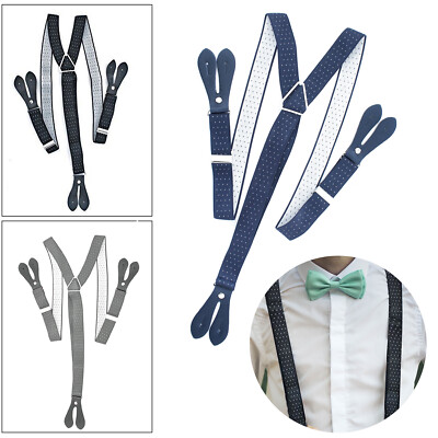 Herren Hosenträger 25mm breit Hosenträger grau marine schwarz mit Punkten für Hose & Jeans