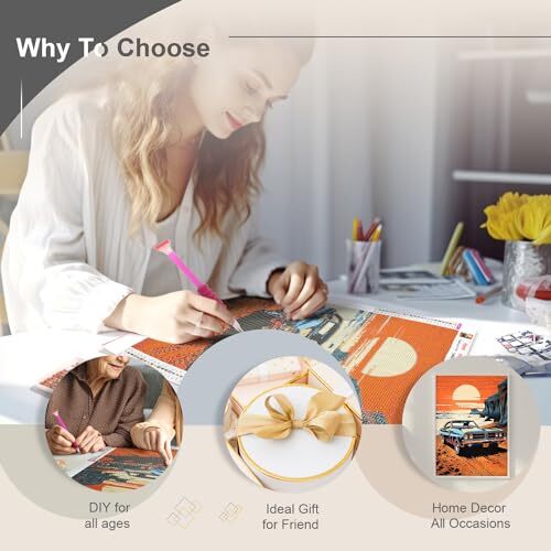 5D Diamond Painting Kits for Adults, Diamond Art Kits for Car Round Full  - Bild 3 von 6