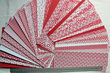 RED & WHITE Tones KIT S/S (15Design each 9x12 & 3x12) + 3 Plain C/Stock Cut HFA