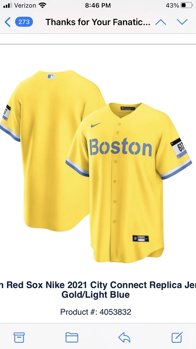 MLB Boston Red Sox City Connect Men's Replica Baseball Jersey.