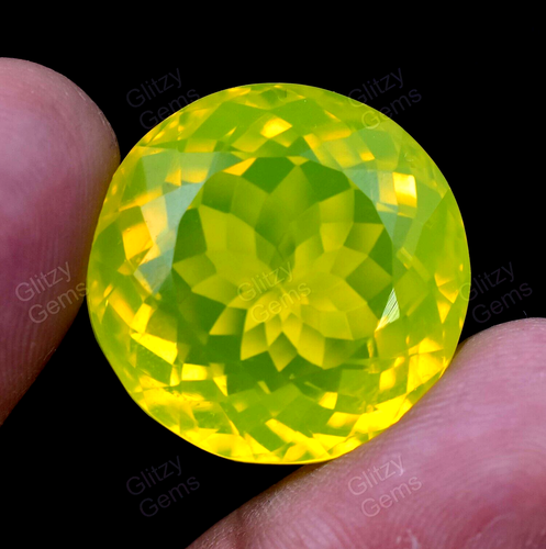 Naturel Mexicain Jaune Welo Opale non Traité Gemme Ovale 25 CT Certifié