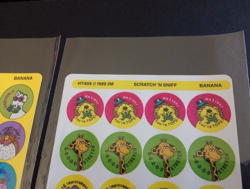 Vintage Stickers Lot 3M Banana Scratch And Sniff Sticker Sheet Mix VTG 80s - Picture 6 of 11