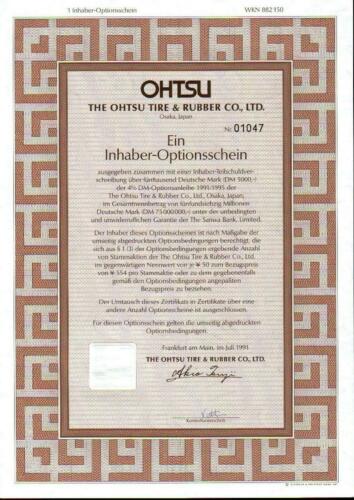 The Ohtsu Tire & Rubber Co., Ltd. 1er-OS 1991 - Afbeelding 1 van 1