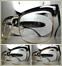 Men CLASSIC Elegant VINTAGE 50s RETRO Style Clear Lens EYE GLASSES Fashion Frame