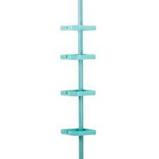 4 Tier Tension Corner Shower Organizer Caddy in Seaglass