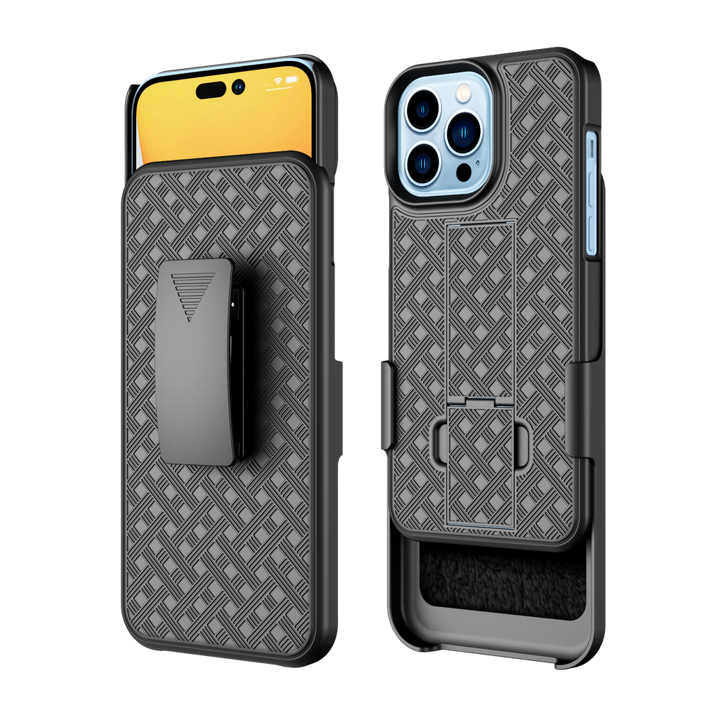 For iPhone 14 Pro Max 13 12 11 Pro Belt Clip Holster Case with Kickstand Cover