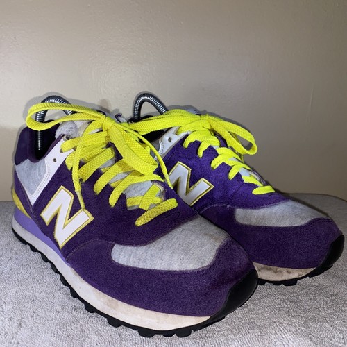 New Balance 574 size 8 Purple Yellow 