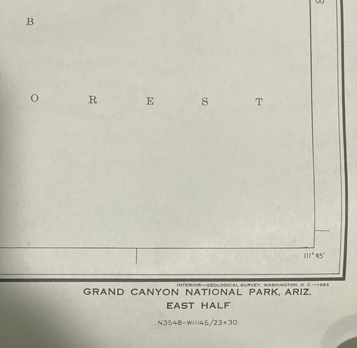 Mapa de pared antiguo del parque nacional del gran cañón de la mitad este de los Estados Unidos 1927 - Imagen 6 de 9
