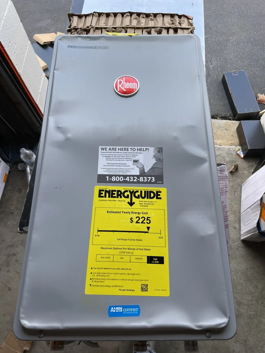 Rheem Performance Plus 8.4 GPM Natural Gas Indoor Tankless Water Heater |  eBay