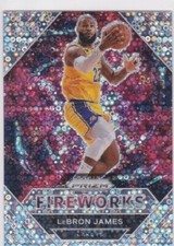 LEBRON JAMES Fireworks RARE DISCO SILVER PRIZMS $$ VARIATION Los Angeles Lakers!