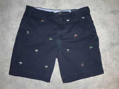 パンツ POLO RALPH LAUREN/ SAILING FLAG SHORTS Polo Ralph Lauren Nautical Sailing Flags Shorts Blue Men 28