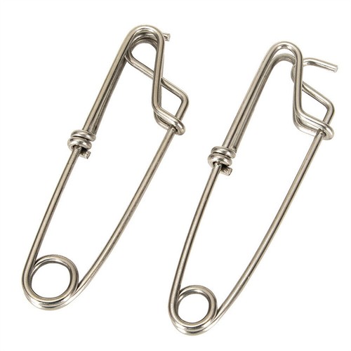 2PACK Stainless Steel Pin Safety Snaps Fishing Swivel Kit Hook Saltwater Tackle - Picture 4 of 19