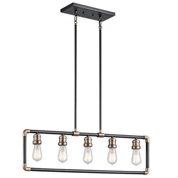 Pendelleuchte HäNgelampe Deckenlampe Stahl Schwarz Messing Esszimmerleuchte-image