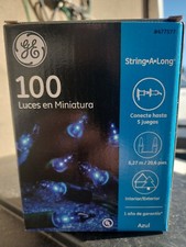 GE String-A-Long 100 Count Constant On Blue Christmas Mini String Lights Party