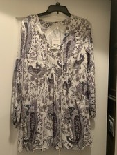 Free People Floral Paisley Long Sleeve Mini Dress Size S