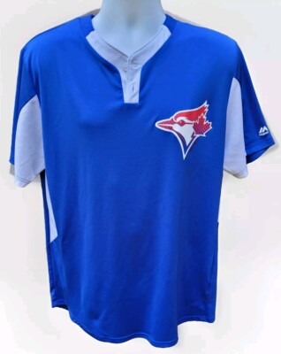 Ontario Blue Jays Majestic Cool Base Sz. Large,Blue & White