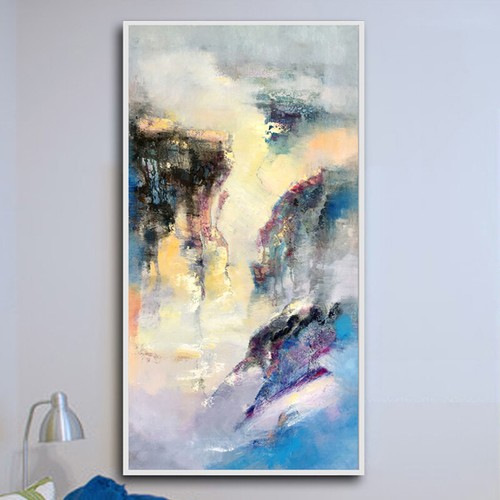 Large Abstract Oil Painting Canvas Painting Blue Abstract Painting ...