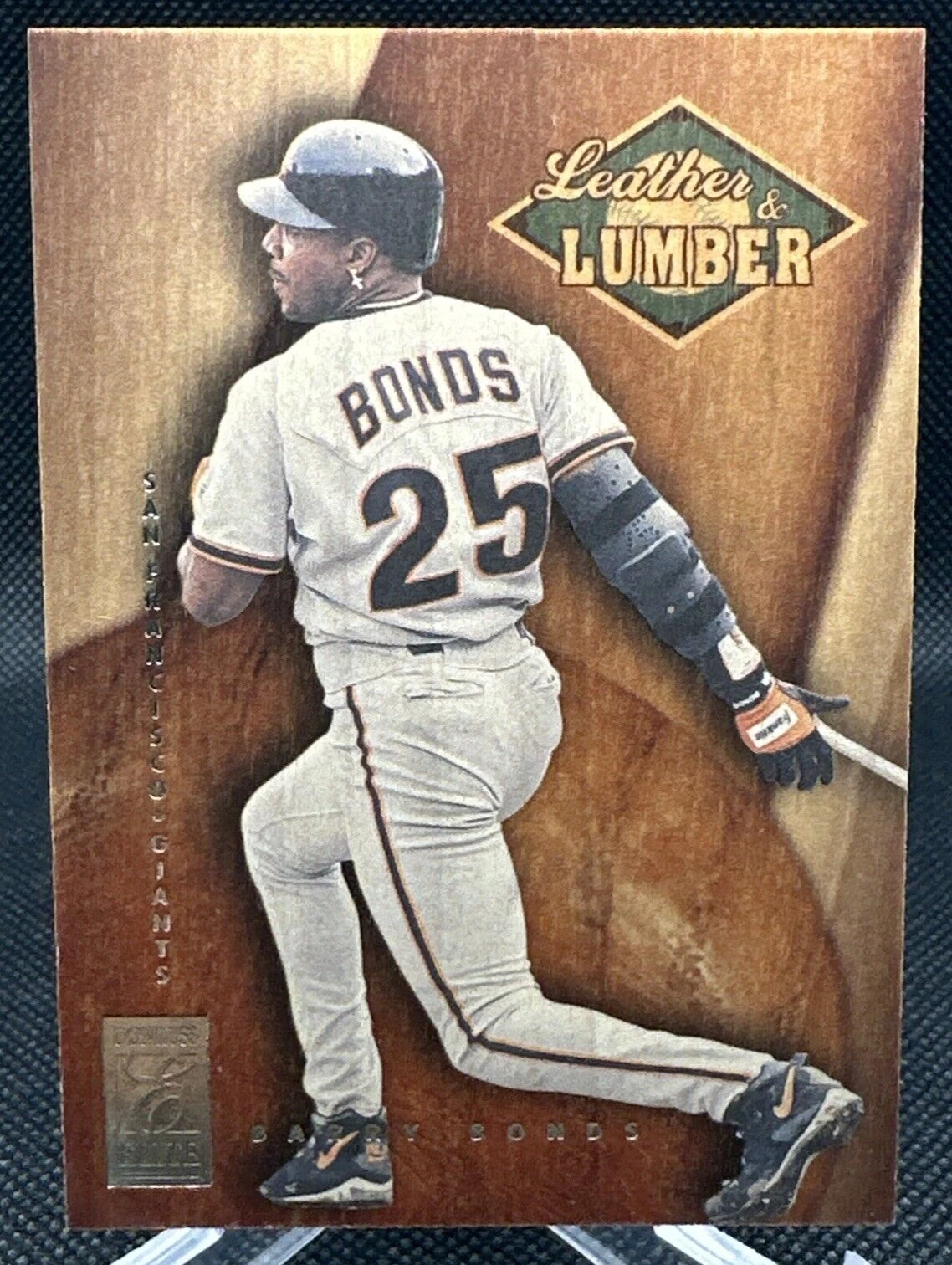 🔥RARE 1997 Donruss Elite LEATHER & LUMBER BARRY BONDS #7 255/500 GIANTS! NICE!
