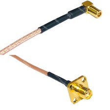 RG316 SSMB ANGLE FEMALE to SMA FEMALE FLANGE RF Cable Rapid-SHIP LOT