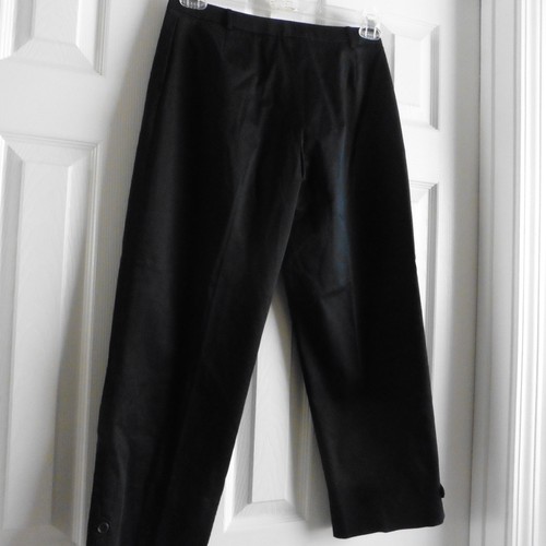 NWOT Malo Women's High End Black Capri Pants, Size 44/8, Cotton Blend, Italy