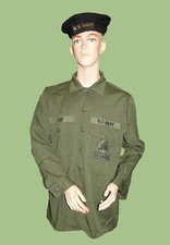 1978 US Navy OG-507 Seabees Shirt - 16 1/2 x 34 4959 