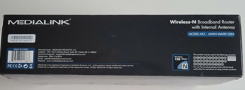 Medialink MWN-WAPR150N 150 Mbps 4-Port 10/100 Wireless N Router - Image 3 of 4