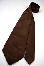 Neck Tie VTG 70s JCPenney Brown with Big Brown Swirls Poly Wide Tie 56" x 4"