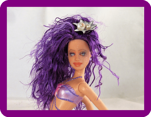 OOAK Barbie Mermaid Sirena Fantasy Donutz Repaint Doll Custom Faceup Purple Hair - Picture 1 of 8