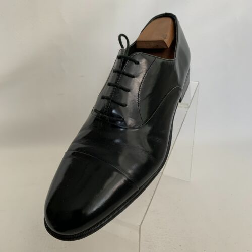 JETTS by Mario Bruni Oxford Black Leather Cap Toe Lace Up Shoes Size 10M