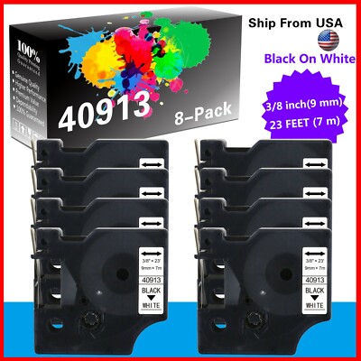 8-PK 40913 Label Tape Compatible for Dymo Label Writer 450 Turbo