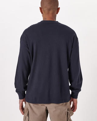 Abercrombie & Fitch Long-Sleeve Ski Graphic Tee Men's Shirt Navy