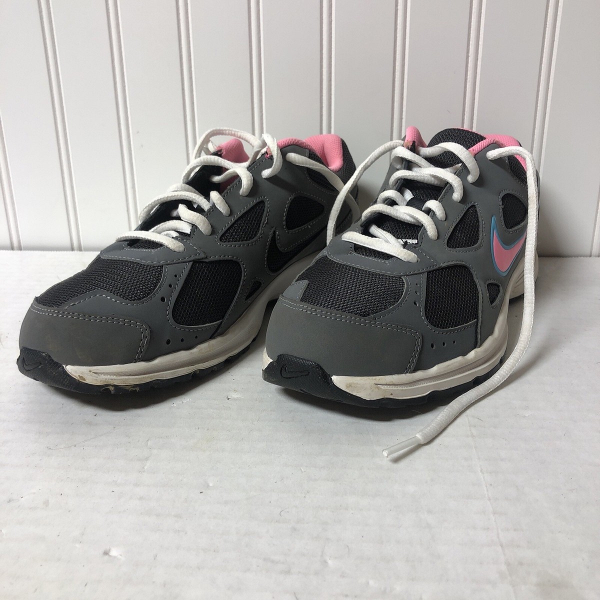 Nike Womens Revolution Running Shoes Gray Pink White Athletic US