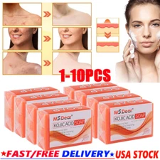 1-10PACK Kojic Acid Brightening Soap Skin Whitening Dark Spots lightening Acne