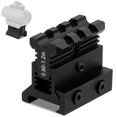 Picatinny Riser Mount Adjustable Height 0.9-1.2in Lockdown Series 3 Slots Raise