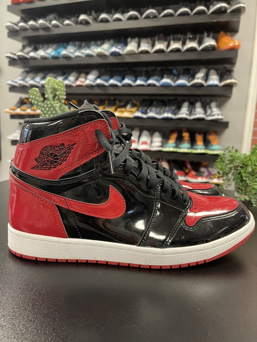 Size 10.5 - Jordan 1 Retro OG High Patent Bred | eBay display picture 1