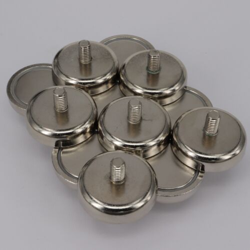 5 x Neodym Magnete mit Gewinde M6 Topfmagnet 32mm 34 KG Stark Flachgreifer - Bild 3 von 6