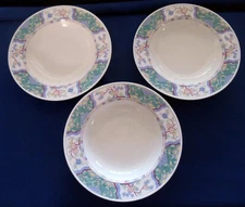 Vintage Mikasa Stoneware VILLA MEDICI Set~3 Rimmed Soup Bowls Retired 1997