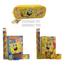 SpongeBob Yellow Pencil pouch bundled with Stationary Kit