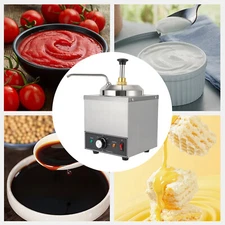 2L Stainless Steel Sauce Warmer with Pump, 650W 110V Adjustable Temperature